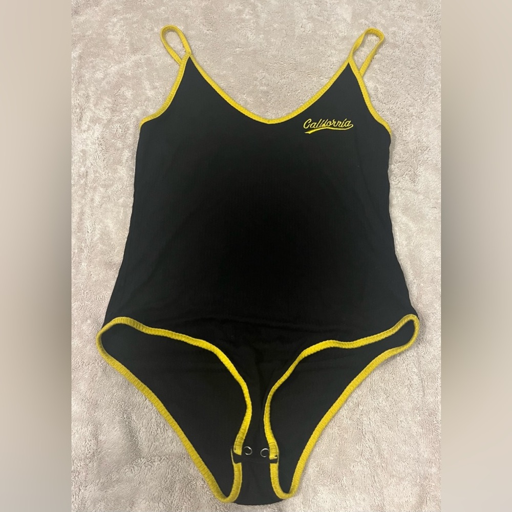 Embroidered black bodysuit